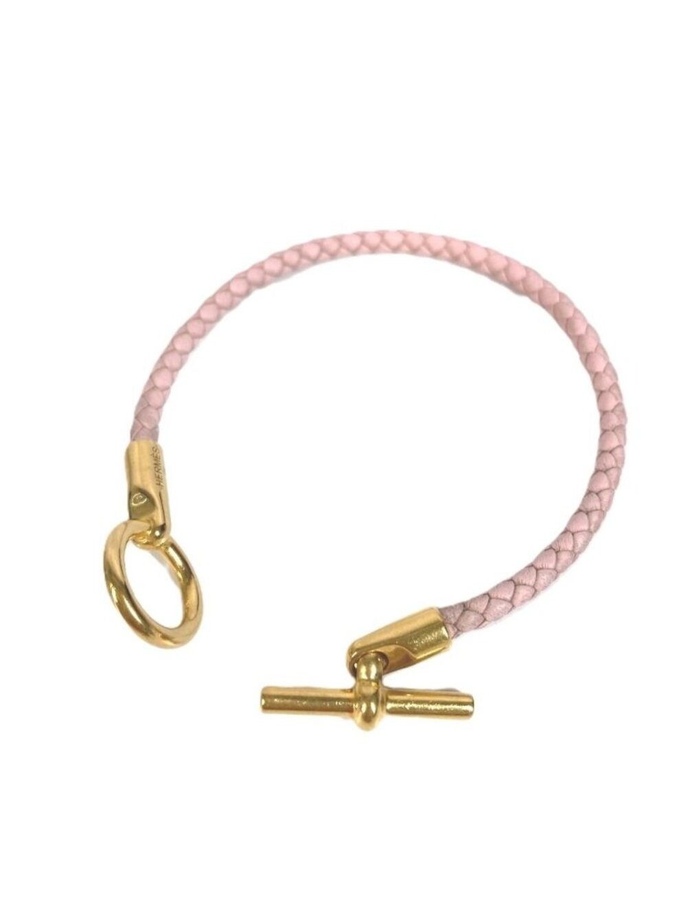 Hermes Bracelet Glenan Leather Light Pink